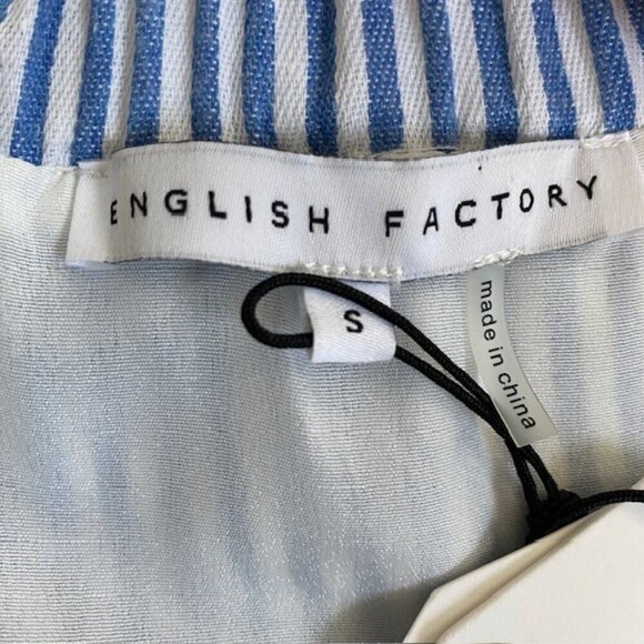 NWT English Factory Amelia Blue Stripe Tie Mini Dress Small - Picture 12 of 14